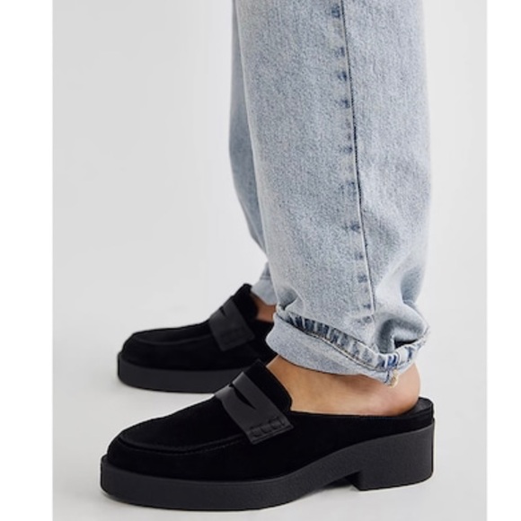 Free People Shoes - Free People Leighton Loafer Mules in Black